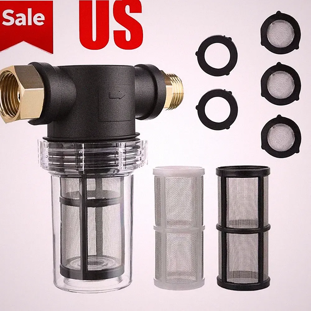 Garden Hose Inlet Filter Inline Water Pressure Washer Sediment Washing Machine #