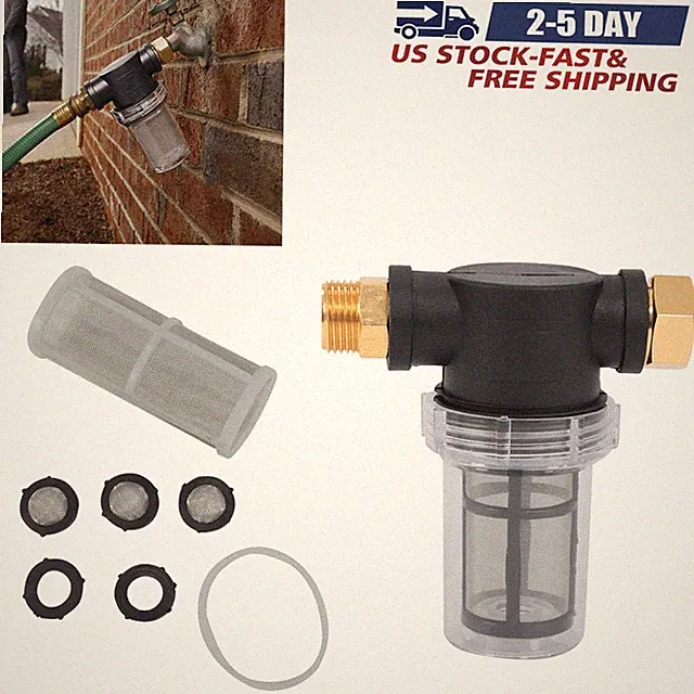Garden Hose Inlet Filter Inline Water Pressure Washer Washing Machine Sediment
