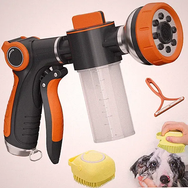 Garden Hose Nozzle,8 Patterns Hose Sprayer High Pressure,Heavy Duty Dog Wash,...