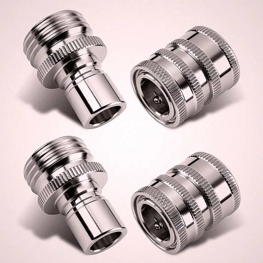 Garden Hose Pressure Washer Adapter 3/4" Quick Connect Stainless Steel 4Pcs