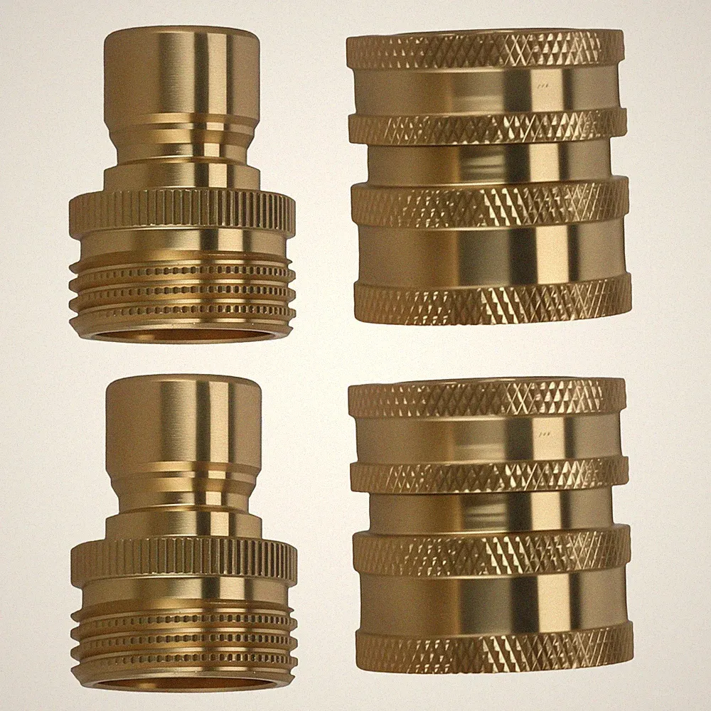 Garden Hose Quick Connect Brass Adapter 3/4" to 1/2" for Pressure Washer 5000PSI