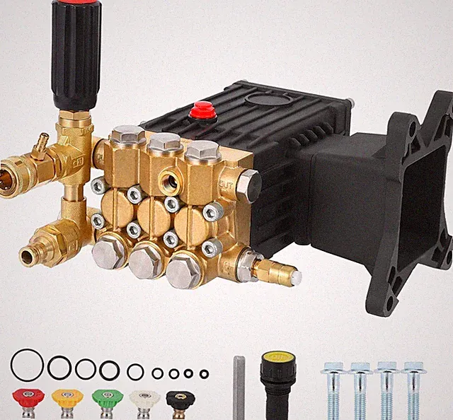 Garveelife Pressure Washer Pump, 4000PSI 4.4GPM 1 in Shaft Horizontal Triplex Pl