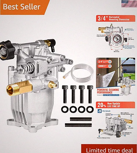 Gas-Powered 3400 PSI Replacement Pump for Pressure Washers - Durable & Reliable