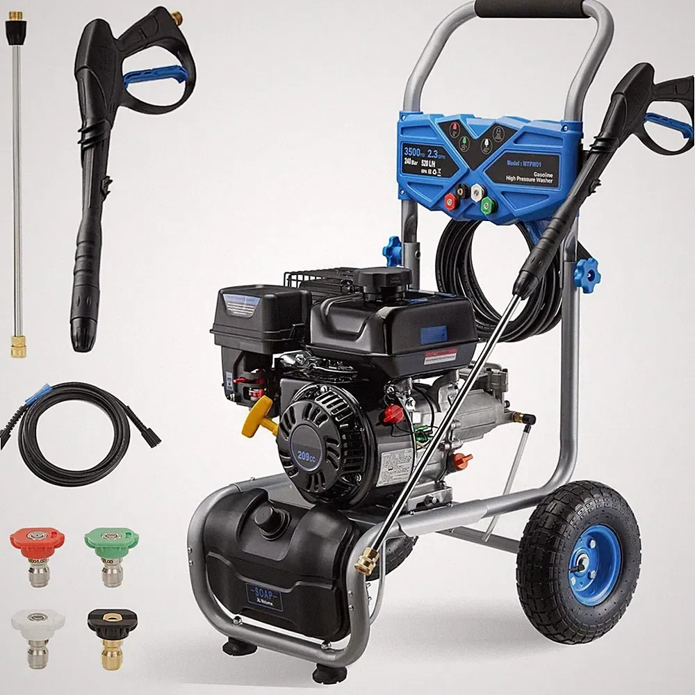 Gas Powered Washer Cold Water High Pressure Washer 3500PSI 2.3GPM 209cc 4Nozzles
