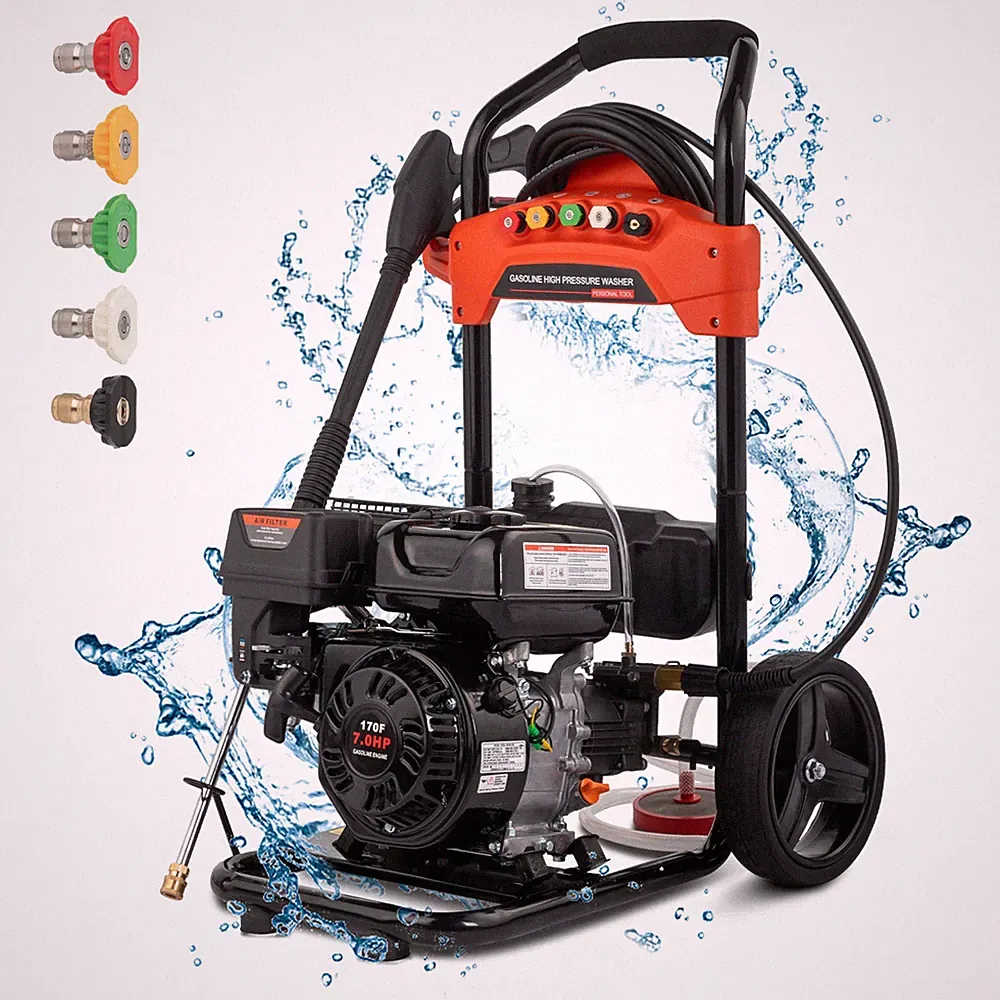 Gas Pressure Washer 2.3 GPM 2700 PSI Gas Power 198cc Engine 26FT Reinforced Hose