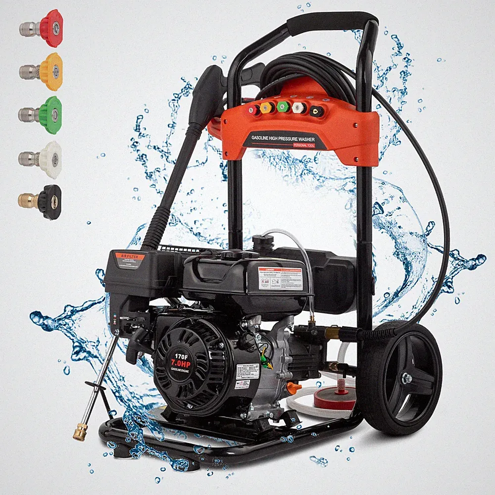Gas Pressure Washer 2.3 GPM 2700 PSI Gas Power Washer 198cc Engine 5 Nozzle
