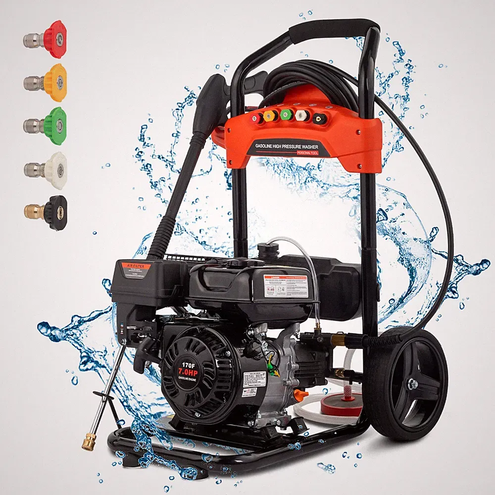 Gas Pressure Washer 2.3 GPM 2700 PSI Gas Power Washer 198cc Engine 5 Nozzle