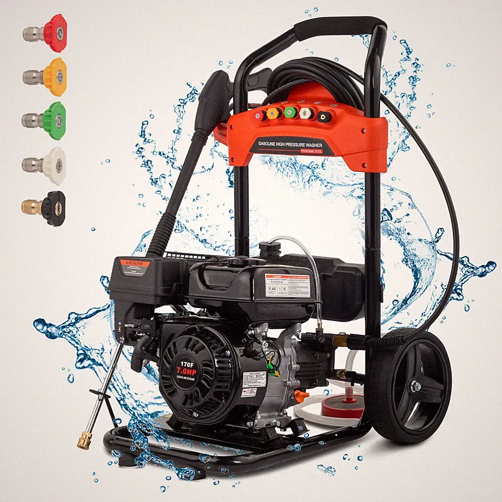 Gas Pressure Washer 2.3 GPM 2700 PSI Gas Power Washer 198cc With 5 Nozzles