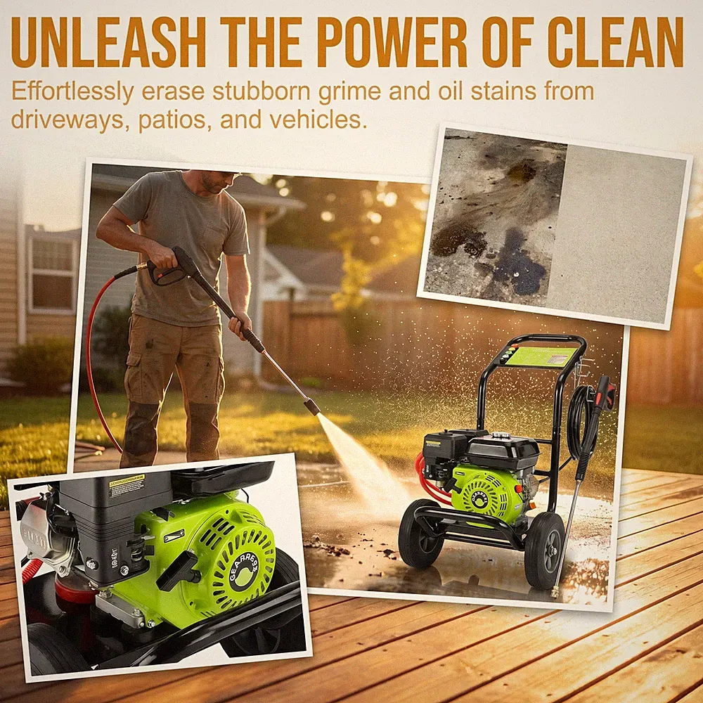 Gas Pressure Washer 212CC 3500 PSI 2.6 GPM with 5 Nozzle Set for Cars Fences