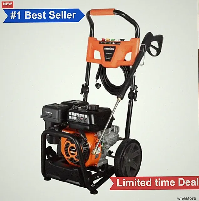 Gas Pressure Washer 3200 PSI 2.5 GPM Foldable Frame 27FT Hose Soap Tank with 5