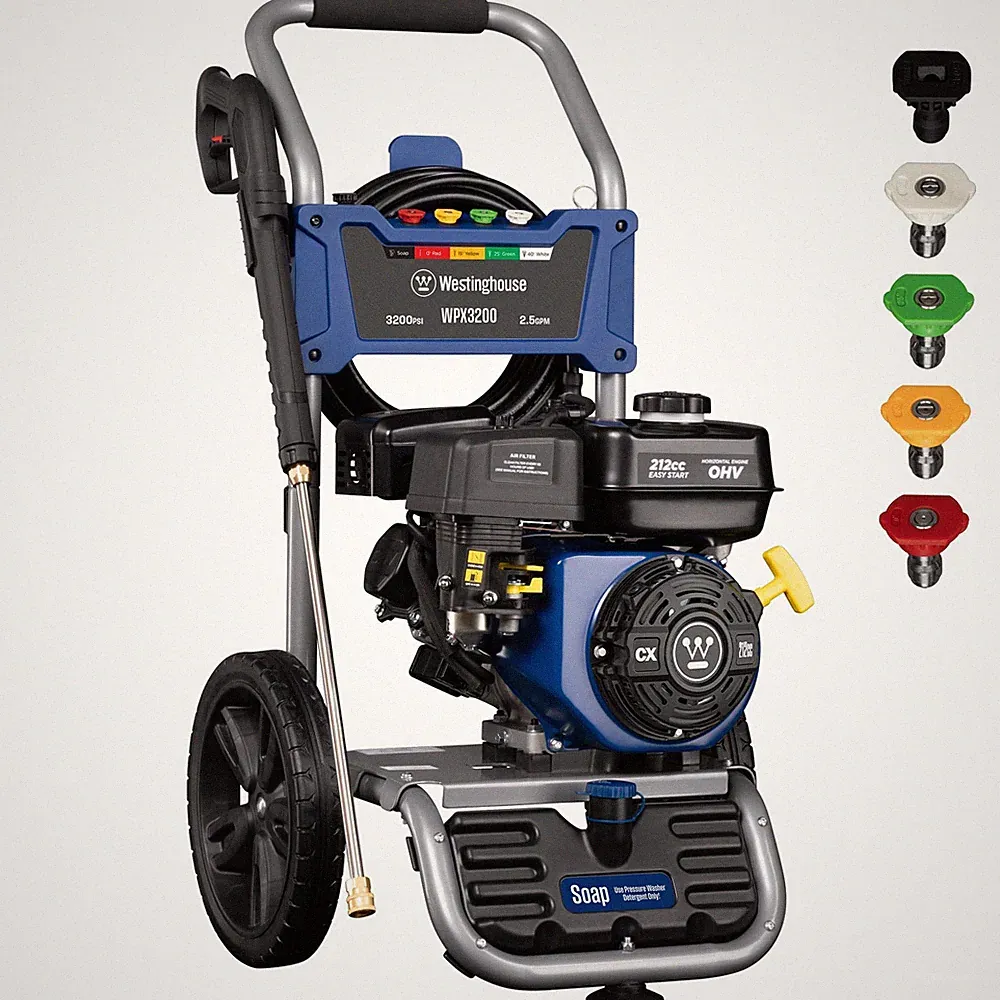 Gas Pressure Washer 3200 PSI 2.5 GPM Soap Tank 5 Nozzle Westinghouse WPX3200