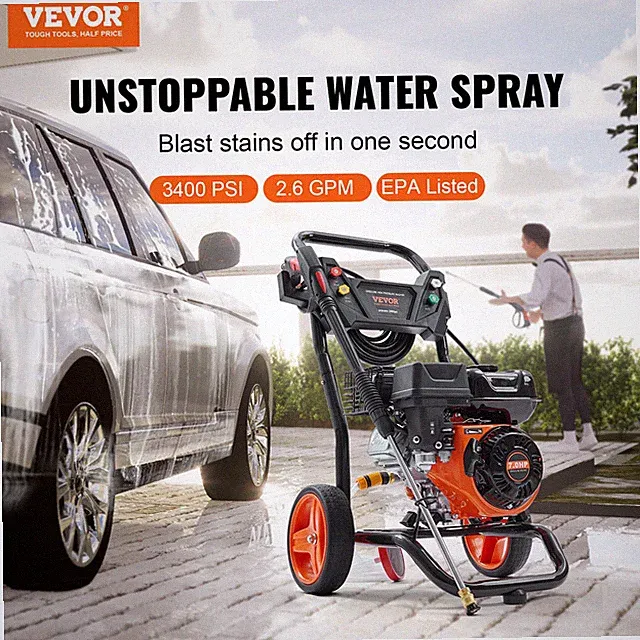 Gas Pressure Washer, 3400 PSI 2.6 GPM, Patios