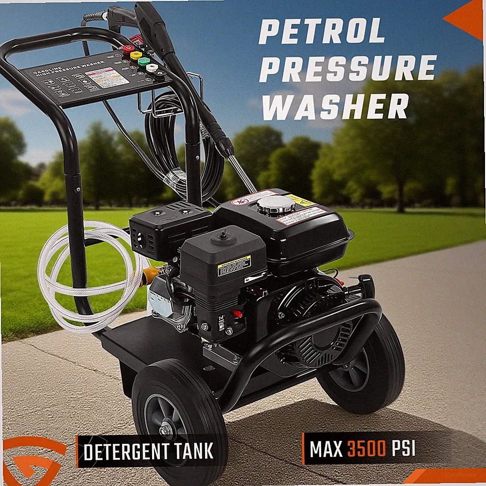 Gas Pressure Washer 3500 PSI 2.6 GPM 26ft Hose with 5 Nozzle Set for Cars Fences