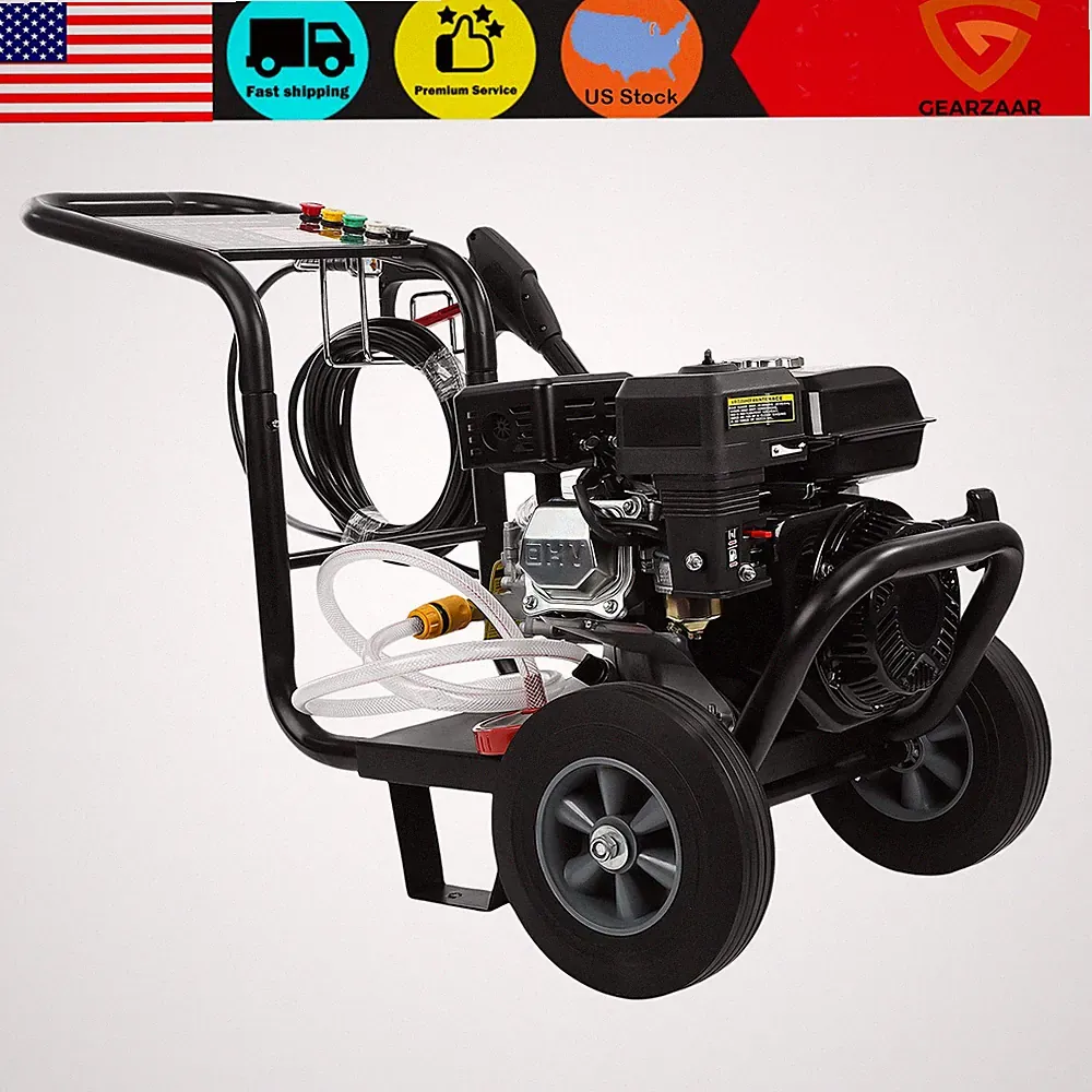 Gas Pressure Washer 3500PSI 2.6 GPM 212CC with 5 Nozzle Set Gas Pressure Washer