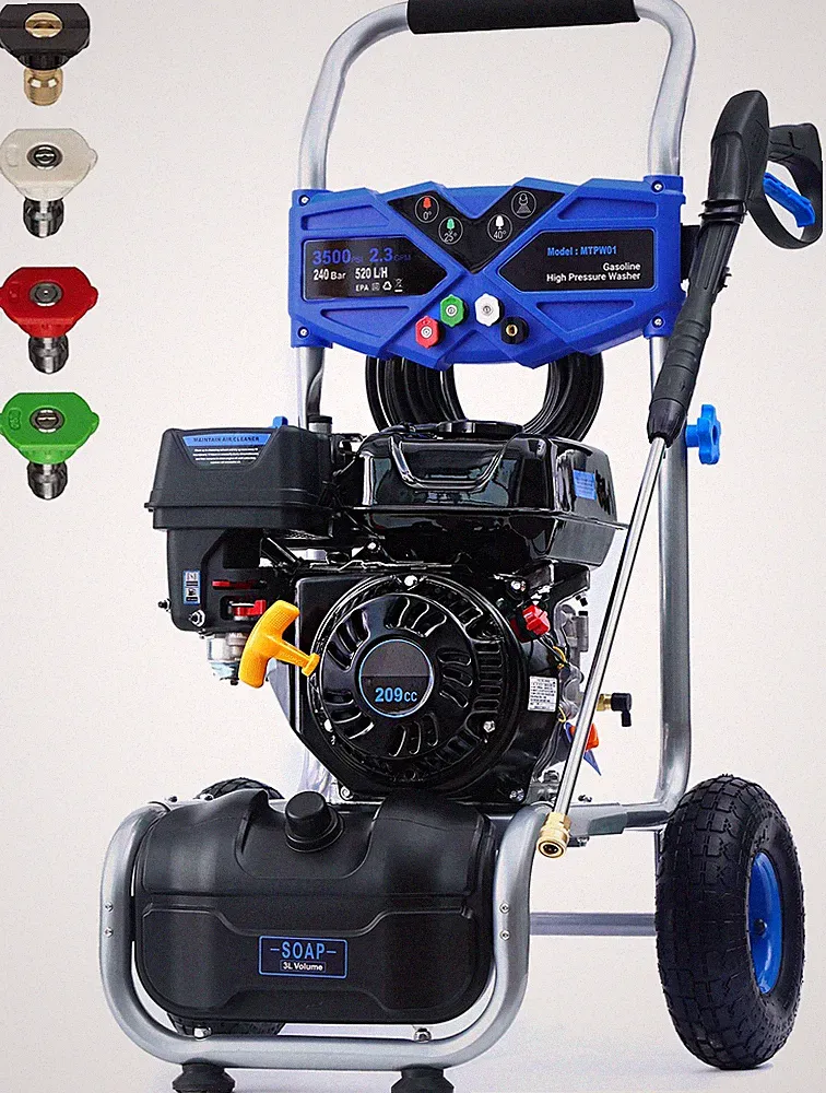 Gas Pressure Washer 3500PSI Gas Powered Washer with 4Nozzles&Soap Tank 2.3GPM