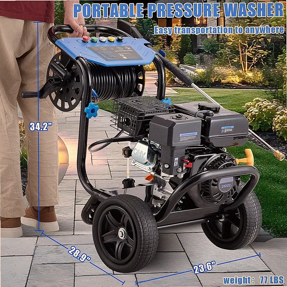 Gas Pressure Washer 3600 PSI 2.3 GPM Gas Powered Washer 212cc 7HP 5 Nozzles New