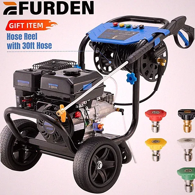 Gas Pressure Washer 3600 PSI 2.3GPM Gas Powered Washer 212cc 5 Nozzles+Hose Reel
