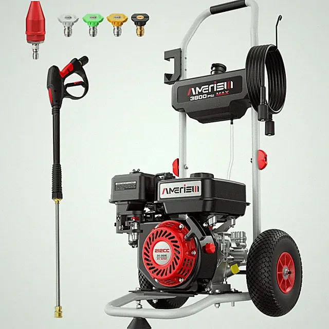 Gas Pressure Washer 3800 PSI 2.5 GPM 212cc Engine Heavy Duty AMERISUN 4-Stroke