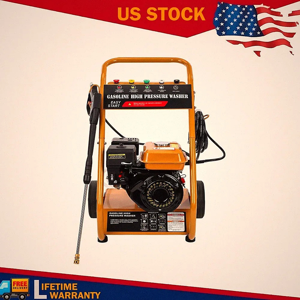 Gas Pressure Washer 3950 PSI 6.5HP 0.6L Oil Capacity 4-Stroke Quick Connect