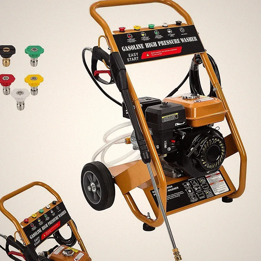 Gas Pressure Washer 4-Stroke 3950 PSI 2.6 GPM with 5 Nozzle Set for Cars Fences
