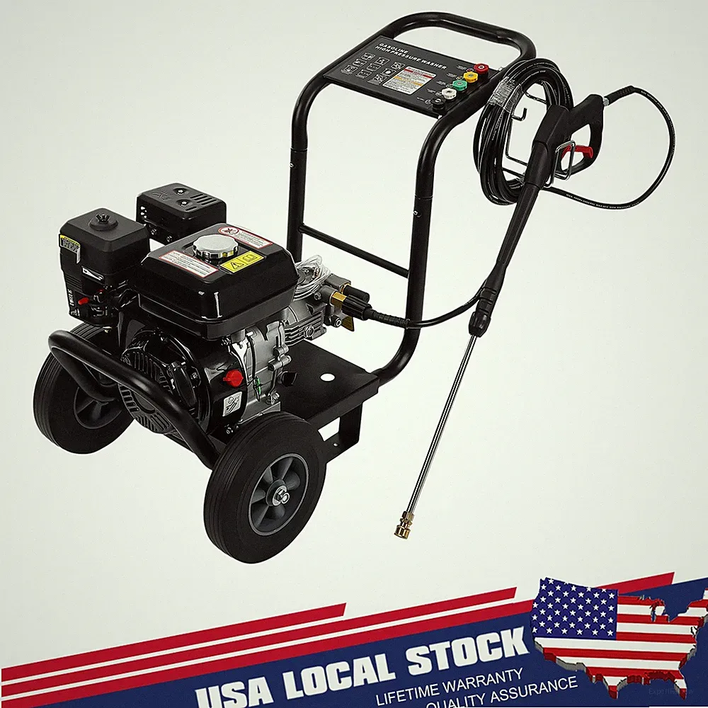 Gas Pressure Washer for Cars Fences 3500PSI w/ 5 Nozzles 212cc 240 BAR Spray Gun