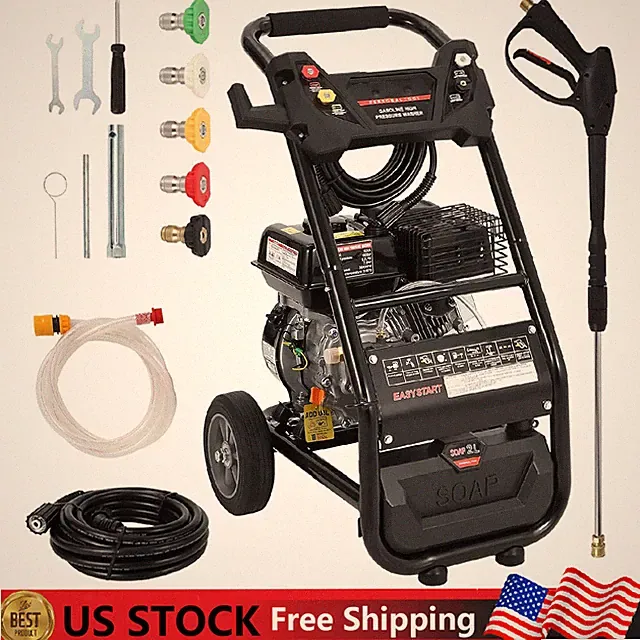 Gas Pressure Washer Gas High Pressure Washer &26ft Hose ,3600PSI 210CC 5 Nozzles