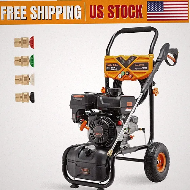 Gas Pressure Washer Gas High Pressure Washers 3500 PSI 2.3 GPM 209CC 25FT Hose