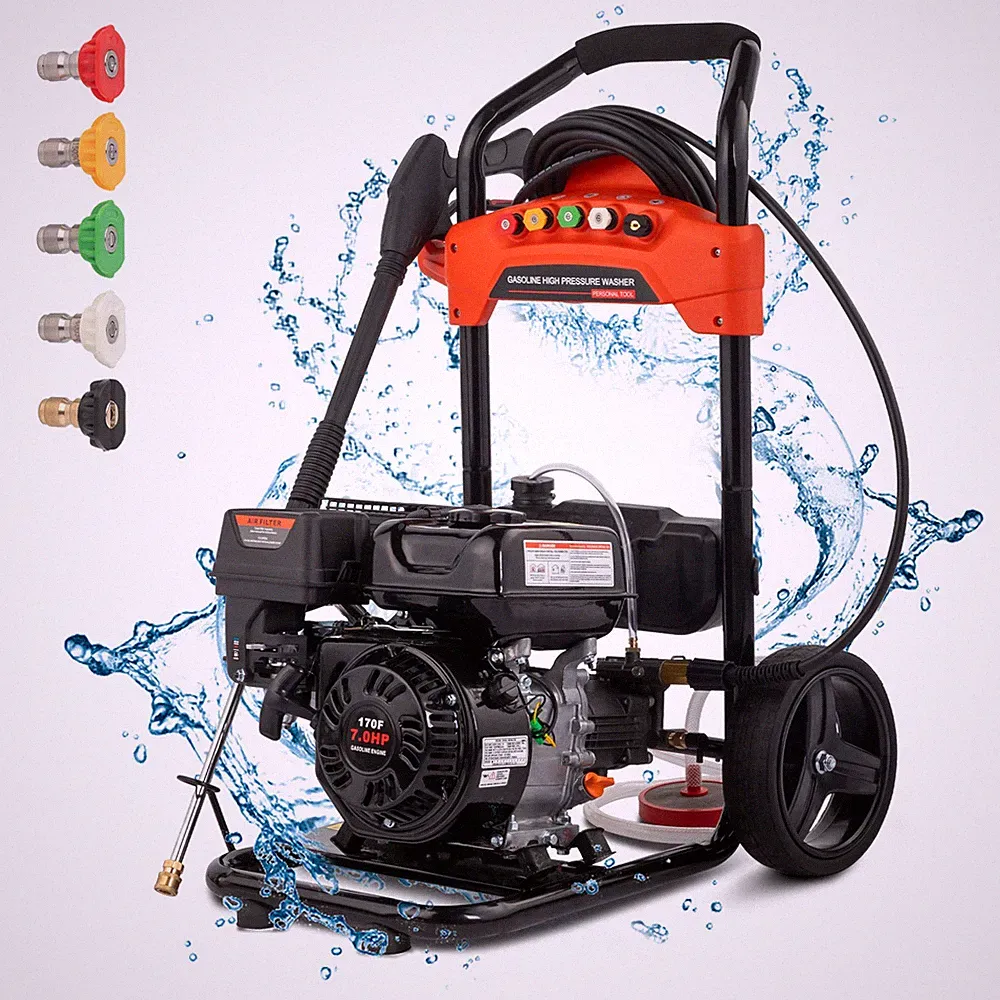 Gas Pressure Washer Gas Powered Washer 2700 PSI 2.3 GPM 198cc 5 Nozzles