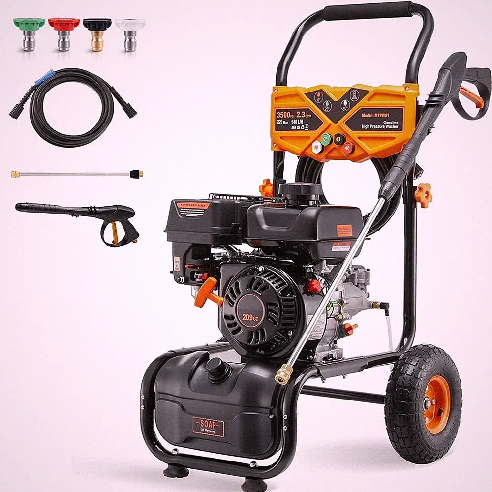 Gas Pressure Washer Gas Powered Washer 3500 PSI 2.3 GPM With 4 nozzles & soap