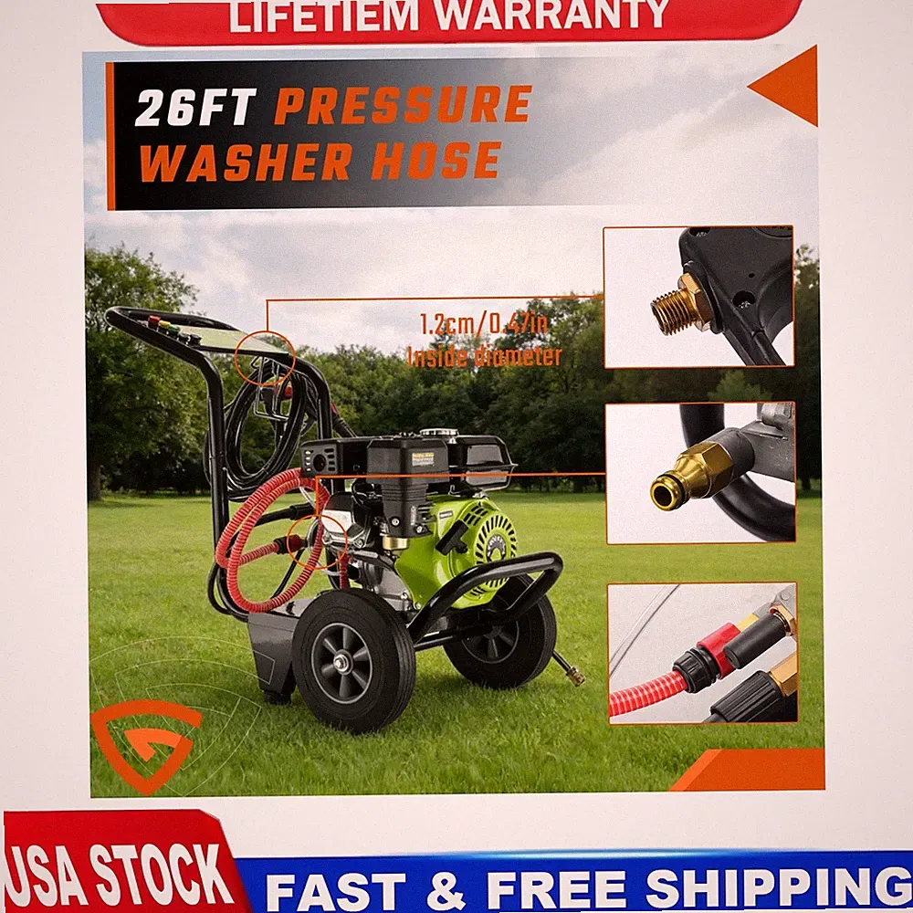 Gasoline Power Washer Cold Use For Automobiles Driveways 3500 PSI 212cc Unit