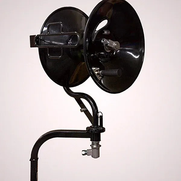 General Pump 3/8" x 200' 5000 PSI Pivot Pressure Washer Trailer Mount Hose Reel