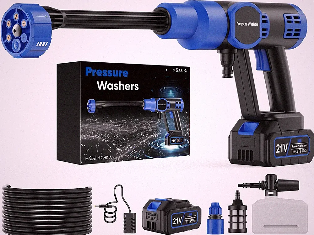 Geruicee Cordless Pressure Washer, 5000 PSI Portable Power Washer with 21V 4....