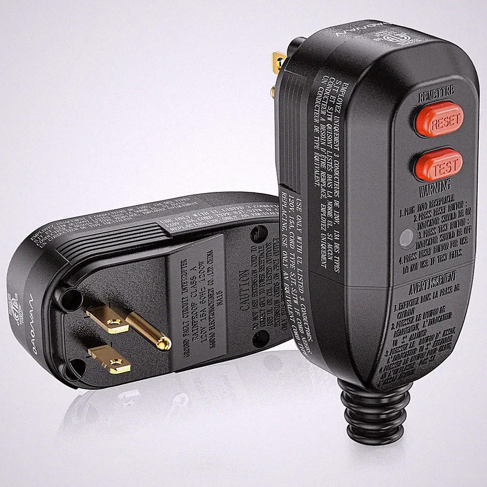 GFCI Auto Reset Plug 15A 3-Prong Waterproof for Pressure Washer & Hot Tub