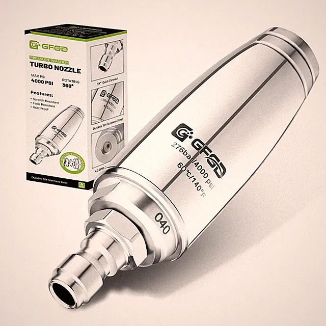 GFGD Stainless Steel Turbo Nozzle Pressure Washer 4000 PSI, 360° Rotating...