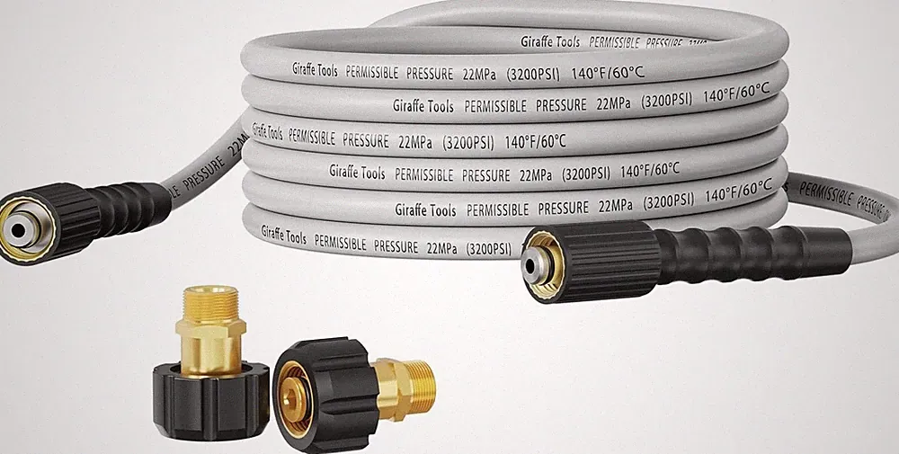 Giraffe Tools 25FT Power Washer Hose 3200 PSI w/ Two M22 Adapters
