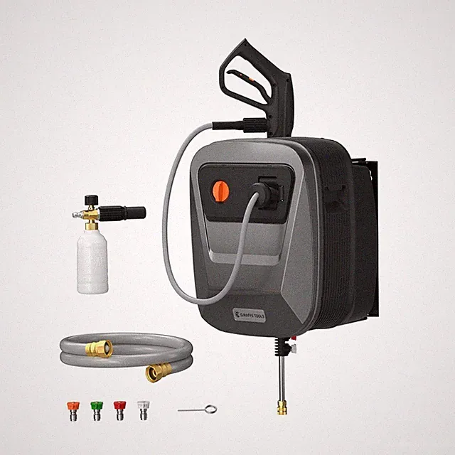 Giraffe Tools 65FT Wall Mount Pressure Washer G20, Dark Silver, Grey Hose | 2...