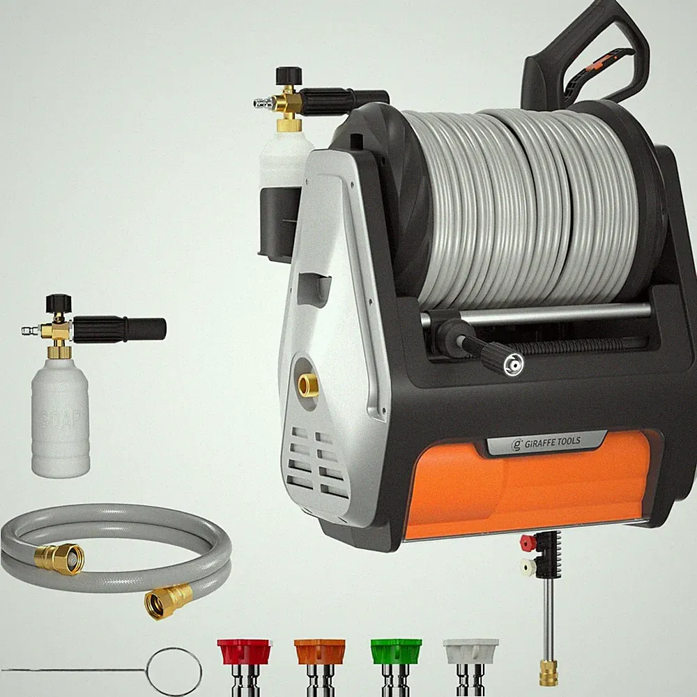 Giraffe Tools Electric Power Pressure Washer 100FT Retractable Hose Max 3700PSI