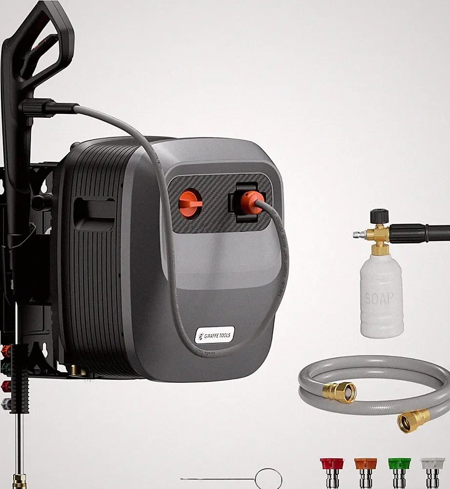 Giraffe Tools Electric Pressure Washer 2400 PSI Power Washer Hose Reel 65 Feet