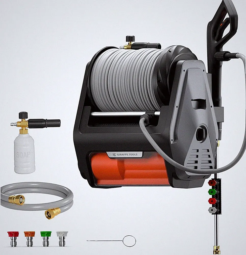 Giraffe Tools Grandfalls Pressure Power Washer Pro Max 3700PSI 1.6GPM Wall Mount