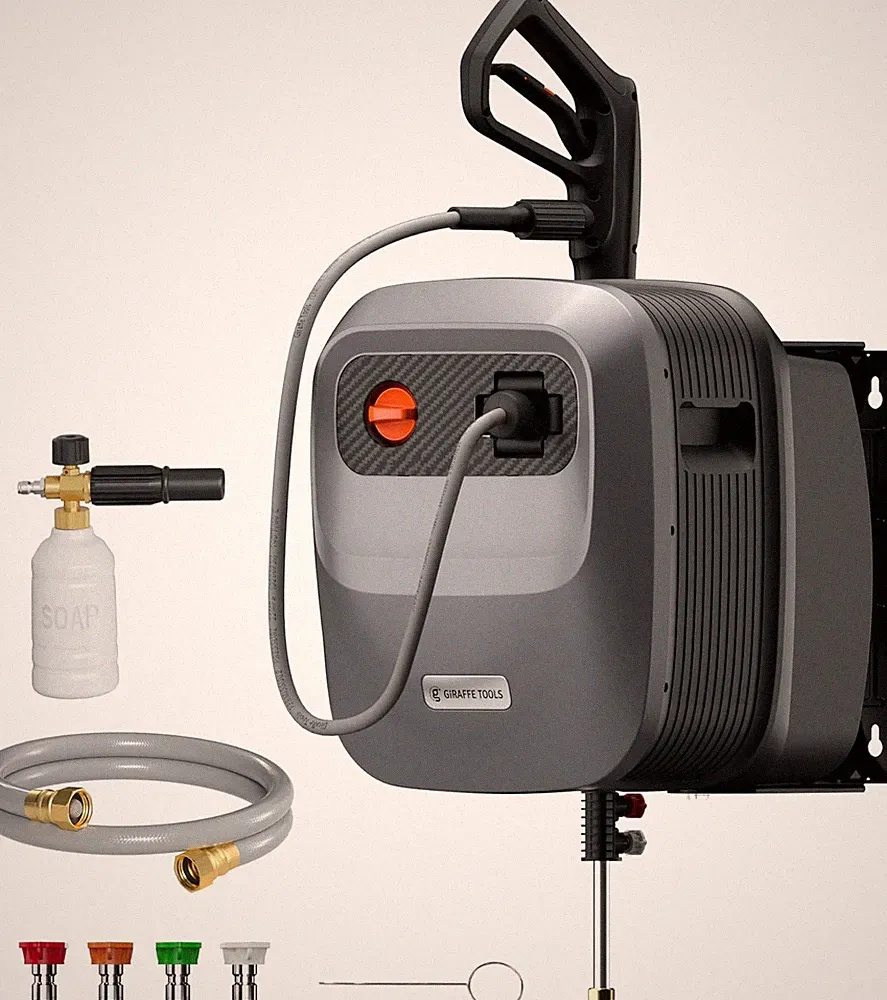 Giraffe Tools Grandfalls Retractable Pressure Washer G20, 2500 PSI 2.2 GPM, 180°