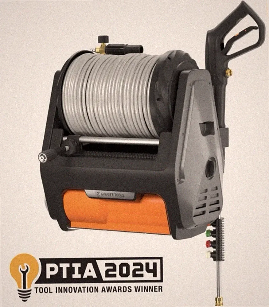 Giraffe Tools Grandfalls Retractable Pressure Washer Pro Wall-Mount Max 3700 PSI