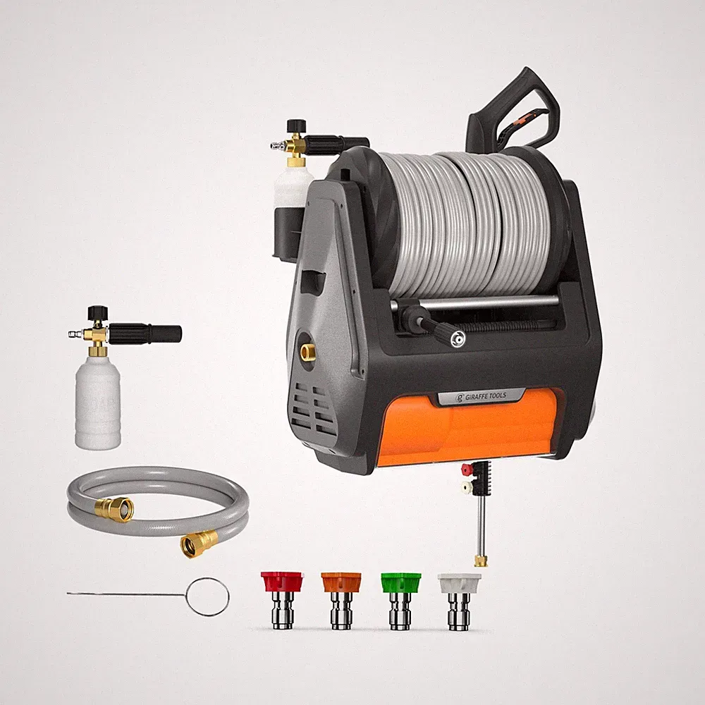 Giraffe Tools Grandfalls Retractable Pressure Washer Pro, Wall Mount Pressure...