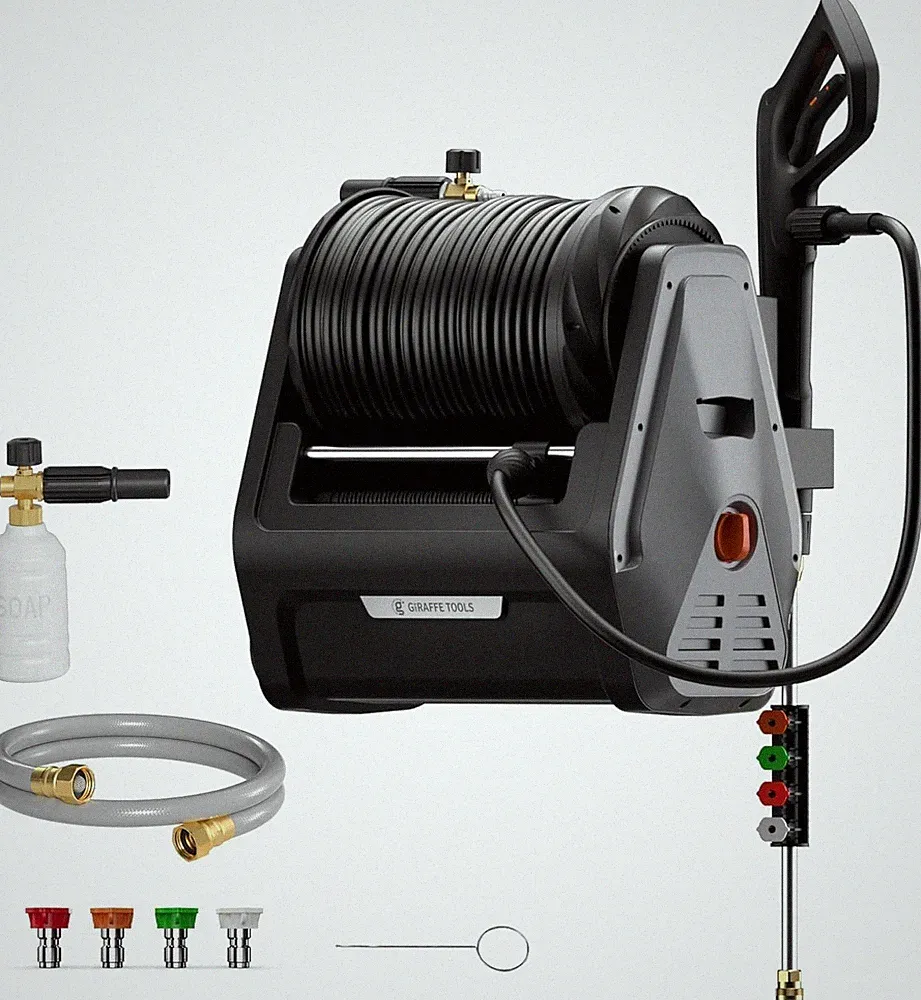 Giraffe Tools Max 2900PSI Electric Pressure Washer Power Washer Retractable Hose