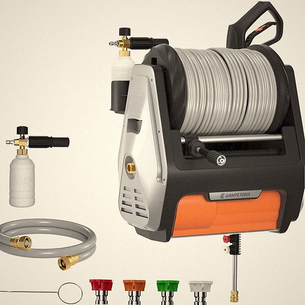 Giraffe Tools Max 3700PSI Electric Power Pressure Washer 100FT Hose Wall Mounted