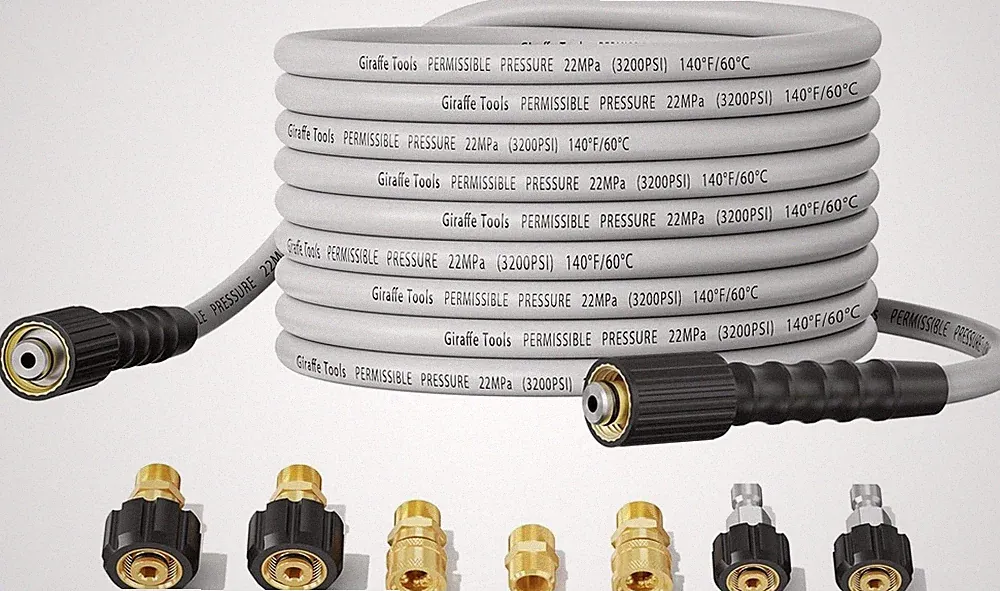Giraffe Tools Power Pressure Washer Hose 25/50/100FT X 1/4" Heavy Duty 3200 PSI