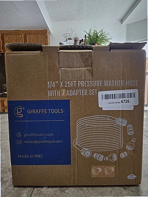 Giraffe Tools Pressure Washer Hose 25FT X 1/4" 3200 PSI Pressure Washing Hose...