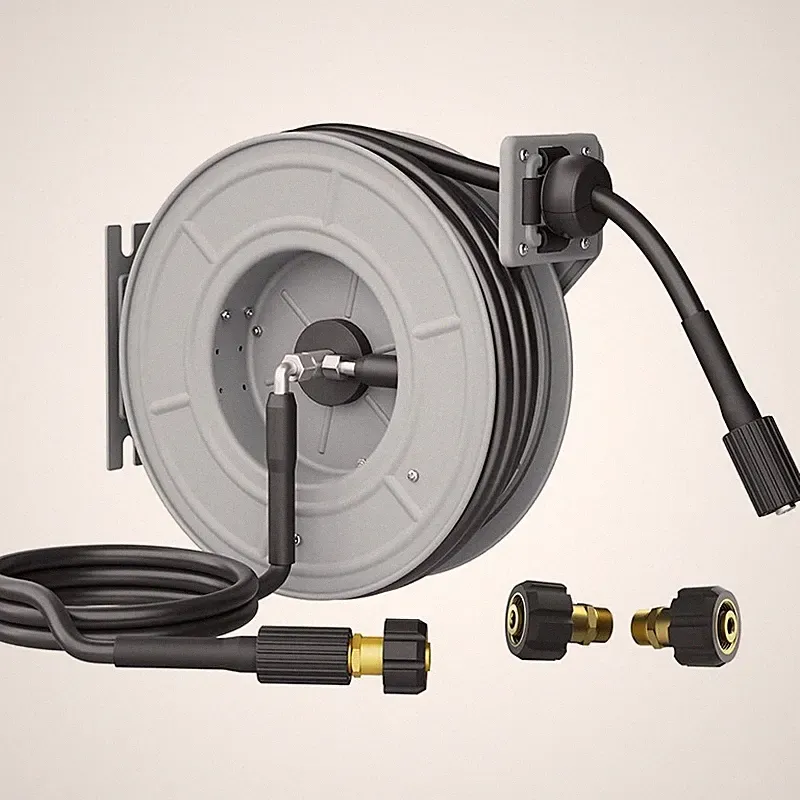 Giraffe Tools Retractable Power Pressure Washer Hose Reel 1/4" x 65 ft, 3200PSI