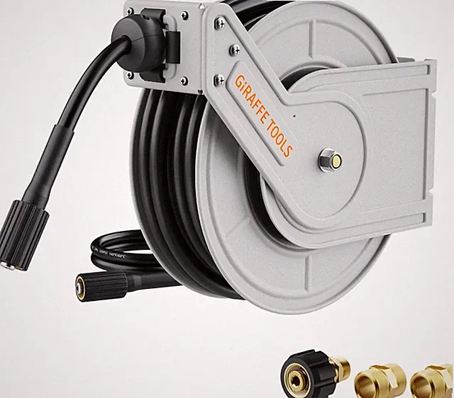 Giraffe Tools Retractable Power Pressure Washers Hose Reel Wall Mounted 60/65FT