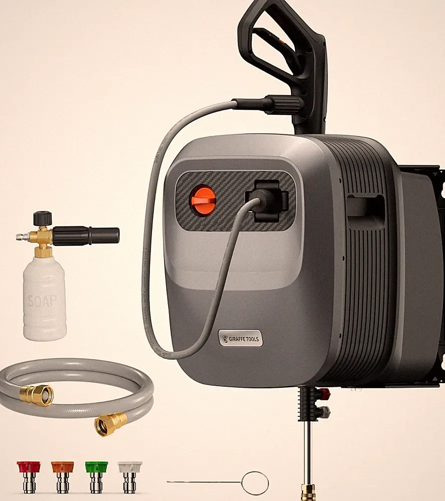 Giraffe Tools Retractable Wall Mounted Pressure Washer