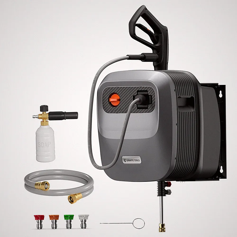 Grandfalls Retractable Pressure Washer G20, 2500 PSI 2.2 GPM, 180° Wall Mount...